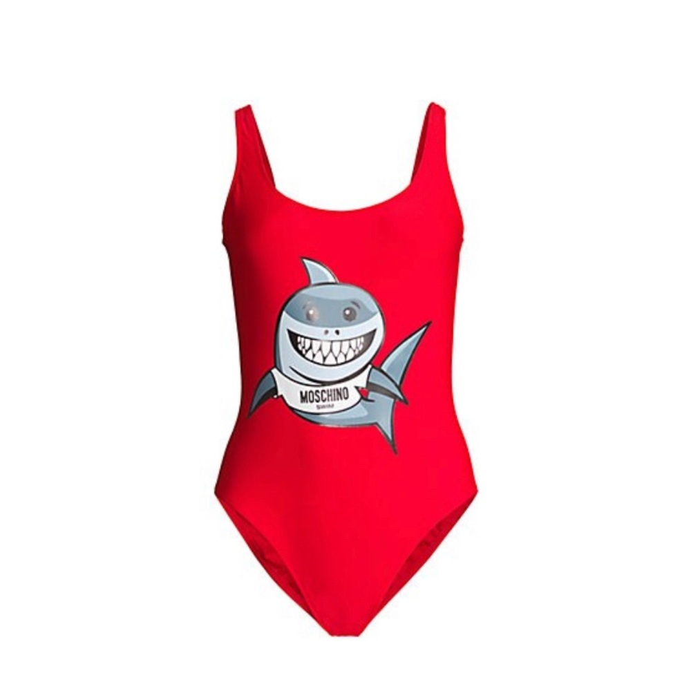 Moschino Shark Red One Piece Swim